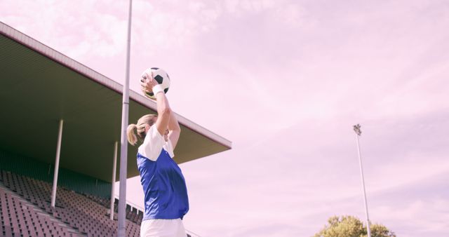 Female Soccer Player Throwing Ball During Match - Download Free Stock Images Pikwizard.com