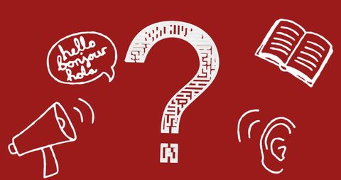 Question Mark With Communication Icons Illustrating Education FAI - Download Free Stock Images Pikwizard.com