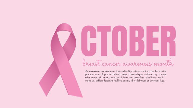 Breast Cancer Awareness Month Pink Ribbon - Download Free Stock Templates Pikwizard.com