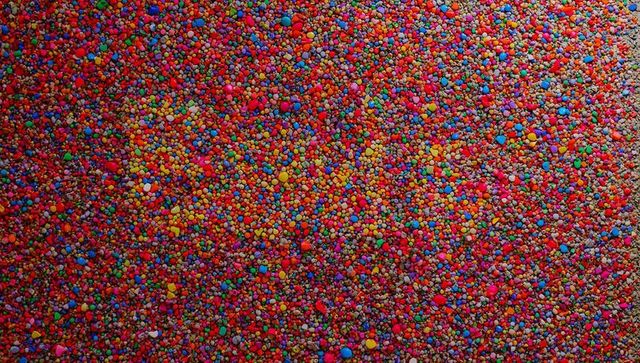 Colorful Candy Sprinkles Mosaic Creating Shimmering Multicolor Macro Texture