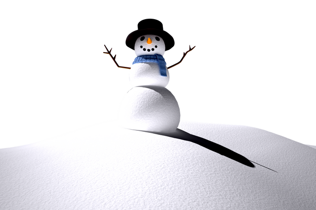 Smiling Snowman on Snow with Winter Hat and Scarf on Transparent Background - Download Free Stock Videos Pikwizard.com