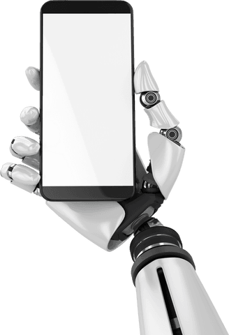 Robotic Hand Holding Smartphone Transparent Conceptual Design - Download Free Stock Videos Pikwizard.com