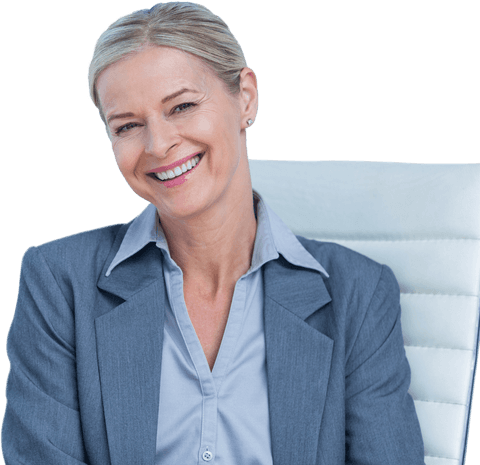 Happy Professional Businesswoman Smiling on Transparent Background