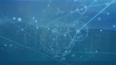 Global Data Networking and Technology Conceptual Illustration