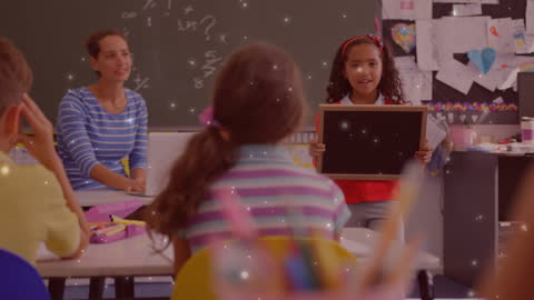 Animated Classroom of Diverse Students with Teacher