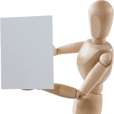 wooden mannequin holding transparent blank board for copy space - Download Free Stock Videos Pikwizard.com