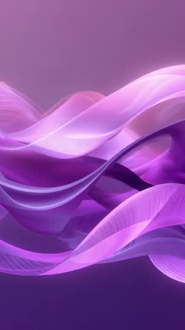 Undulating Purple Ribbons Flowing Through Gradient Space Vertical Loop for Backgrounds