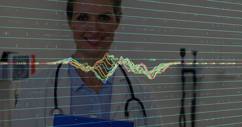 doctor analyzing medical data with digital technology overlay - Download Free Stock Images Pikwizard.com
