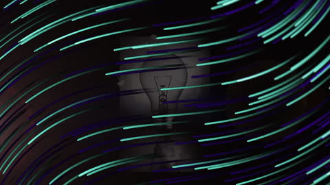 Dynamic Light Streaks with Lightbulb Silhouette