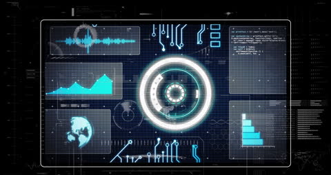 Digital Data Processing Interface with HUD Elements