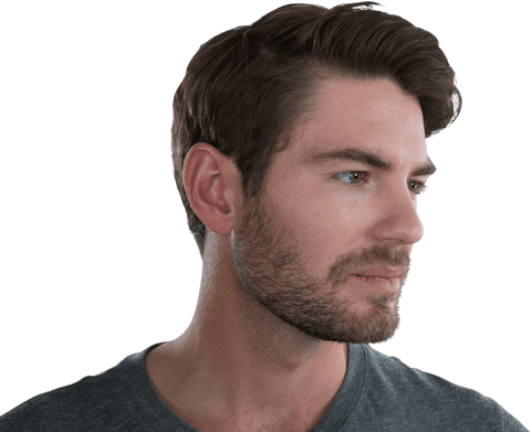 Transparent Close-Up of Pensive Young Man Looking Away