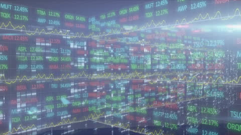 Dynamic Stock Market Data Display with Changing Graphs