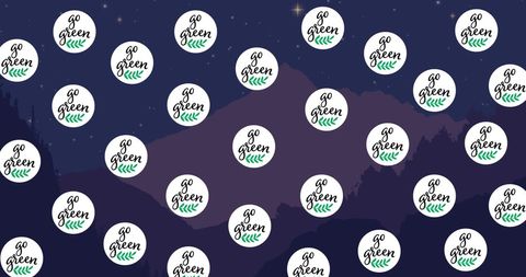 Go green theme on night landscape background