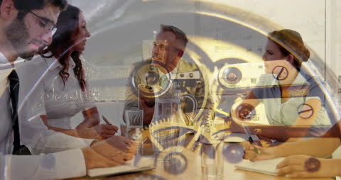 Business Meeting Collaboration with Time Management Concept