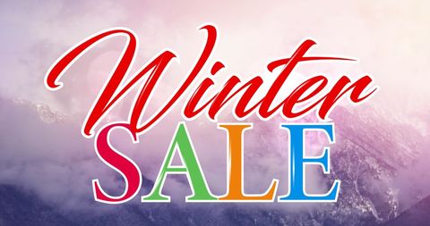 Winter Sale Promo Design with Snowy Mountain Background - Download Free Stock Images Pikwizard.com