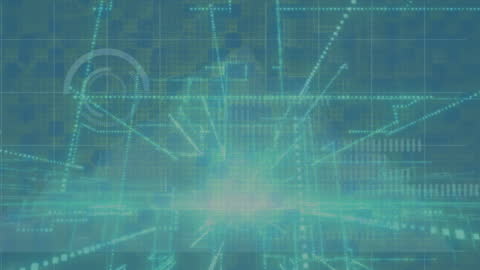 Futuristic Digital Data Processing Visual Interface Animation