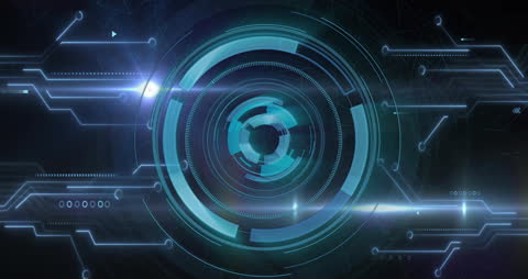 Futuristic Virtual Interface with Cybersecurity Elements