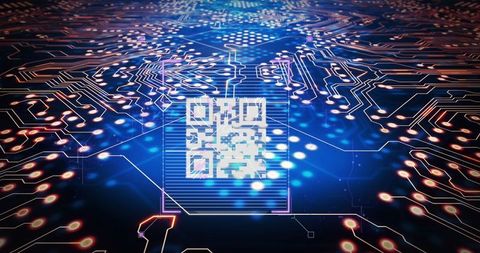 Futuristic Circuit Board with QR Code for Data Processing Technology - Download Free Stock Images Pikwizard.com