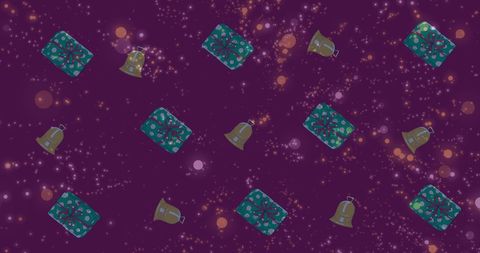 Festive Background with Christmas Presents and Bells