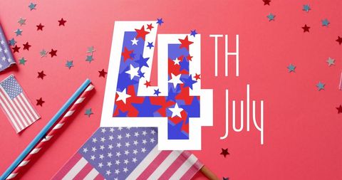 Fourth of July Celebration with American Flag and Stars - Download Free Stock Images Pikwizard.com