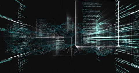 Futuristic Data Streams in Virtual Interface with Digital Equations - Download Free Stock Images Pikwizard.com