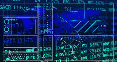 Digital Data Processing Interface with World Map Highlight