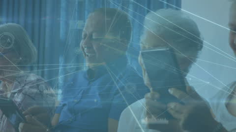 Seniors Engaging with Modern Technology and Digital Networks