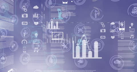 Futuristic Global Data Processing and Digital Interface Animation