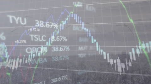 Financial Data with Wind Turbines Overlay Conceptual Image