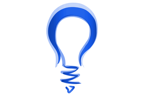 Blue transparent abstract light bulb illustration