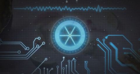 Futuristic holographic display with circuit networks