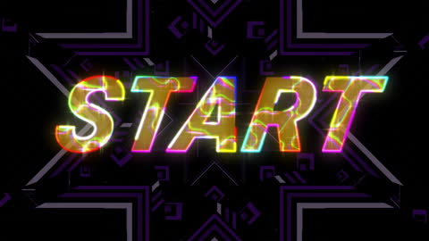 Neon Start Text with Futuristic Glow Effect
