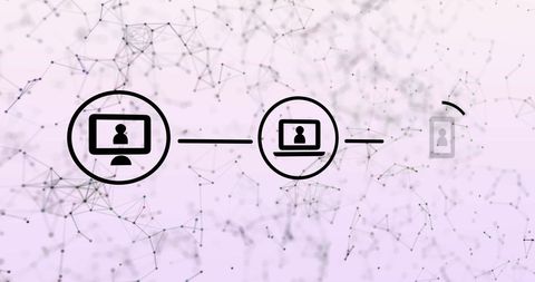Global Communication Network Icons on Abstract Background - Download Free Stock Images Pikwizard.com