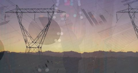 Energy and Finance Economy Concepts at Sunset