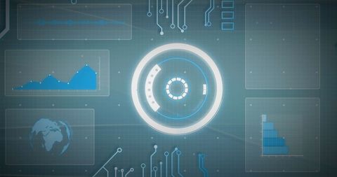 High-Tech Digital Interface with Graphs and Circuitry - Download Free Stock Images Pikwizard.com