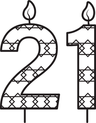 transparent illustrated 21 birthday candle with decorative pattern - Download Free Stock Videos Pikwizard.com
