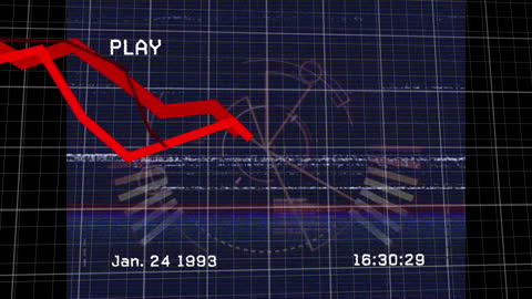 Retro Digital Interface with Graph Line Overlay for Finance Themes