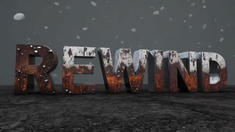 Rewind Metal Typography Rusting, Droplets Dripping, White Particles Falling on Cracked Ground
