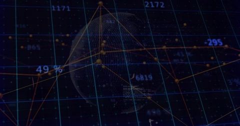 3d rotating globe with data visualization