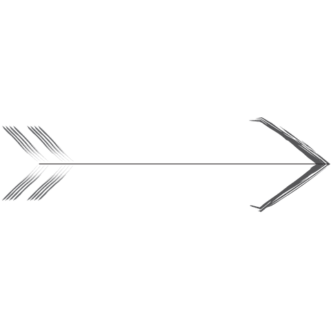 Handdrawn black arrow illustration on transparent background