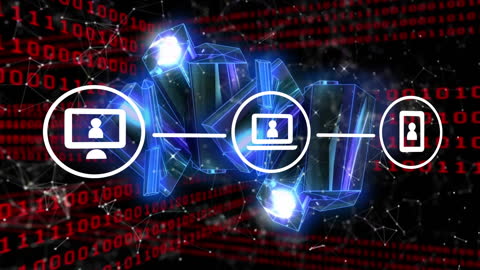 Digital Data Processing Concept with Technology Icons