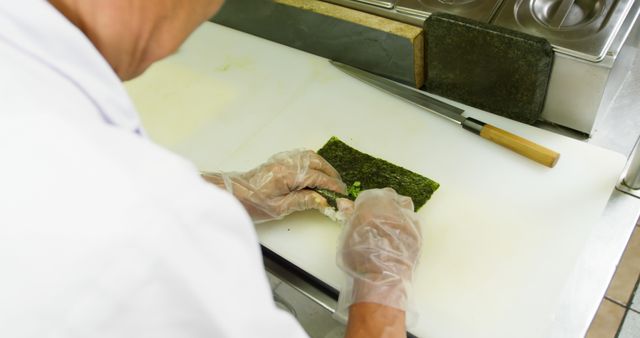 Sushi Chef Preparing Fresh Sushi Roll - Download Free Stock Images Pikwizard.com