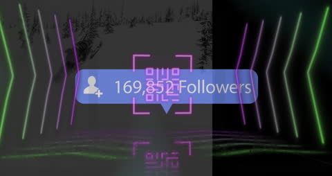 Social Media Growth Concept with Neon Graphics