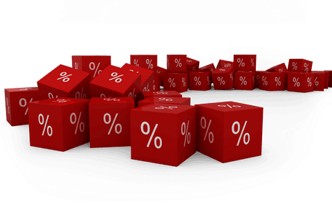 Transparent Red Blocks with Percentage Symbols in 3D Vector Cube - Download Free Stock Videos Pikwizard.com
