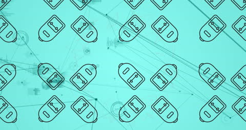 Animated Backpack Icons Among Network Connections