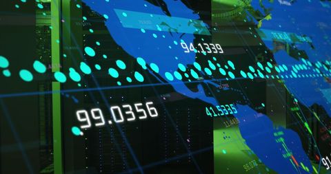 Global Data Processing with Digital Display Over Computer Servers - Download Free Stock Images Pikwizard.com
