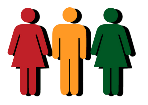 Silhouettes highlighting team diversity on transparent background