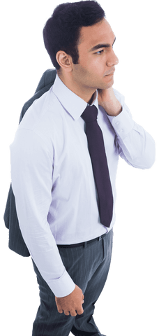 Serious Hispanic Businessman on Transparent Background