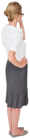 transparent businesswoman standing talking on phone - Download Free Stock Videos Pikwizard.com