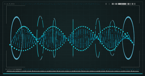 transparent device display with blue dna helix design - Download Free Stock Videos Pikwizard.com